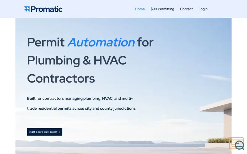 Screenshot of Promatic, a launch using Visitor Analytics