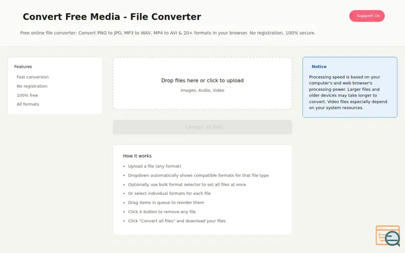Screenshot of Convert Free Media