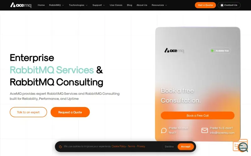 Screenshot of AceMQ Consulting, a launch using HappierLeads
