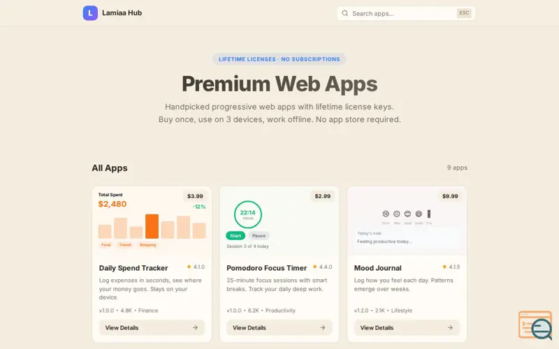 Screenshot of Lamiaa Hub — Premium PWA Marketplace
