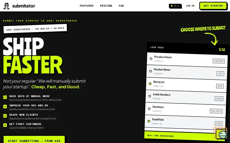 Screenshot of Submitator