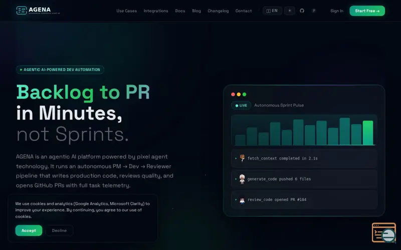 Screenshot of AGENA