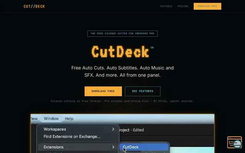 Screenshot of CutDeck