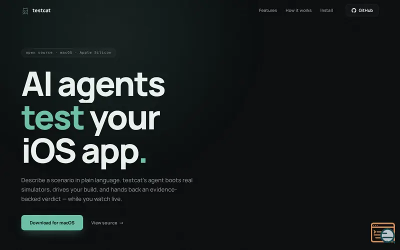 Screenshot of testcat