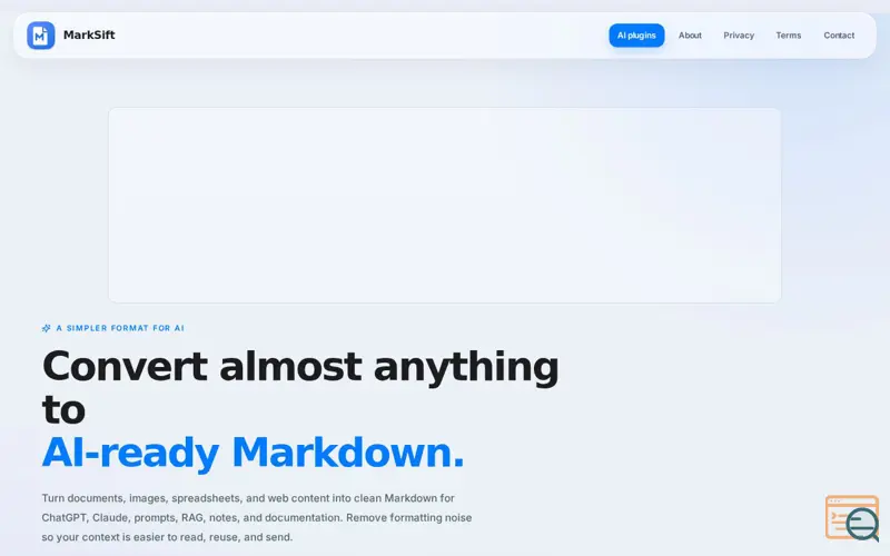 Screenshot of MarkSift