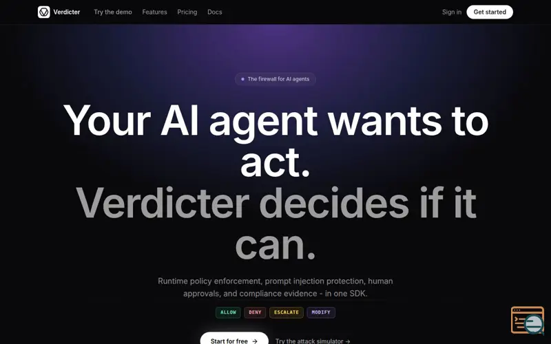 Screenshot of Verdicter
