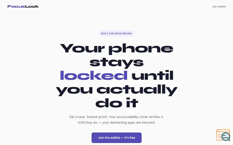 Screenshot of FocusLock — Do it or get locked out
