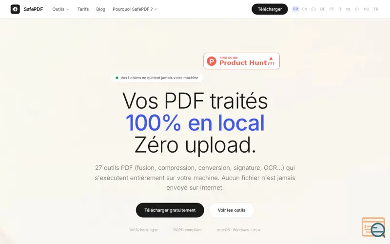 Screenshot of SafePDF