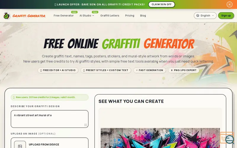 Screenshot of Graffiti Generator