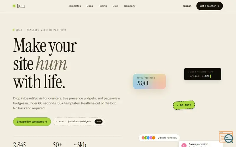 Screenshot of Hum
