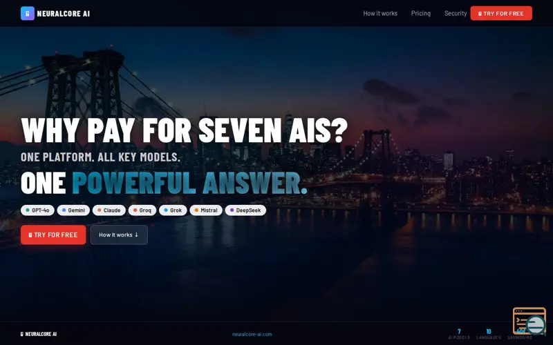 Screenshot of NeuralCore AI