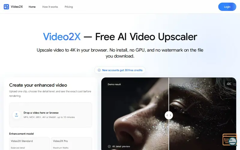 Screenshot of Video2X — Free AI Video Upscaler, Upscale Video to 4K