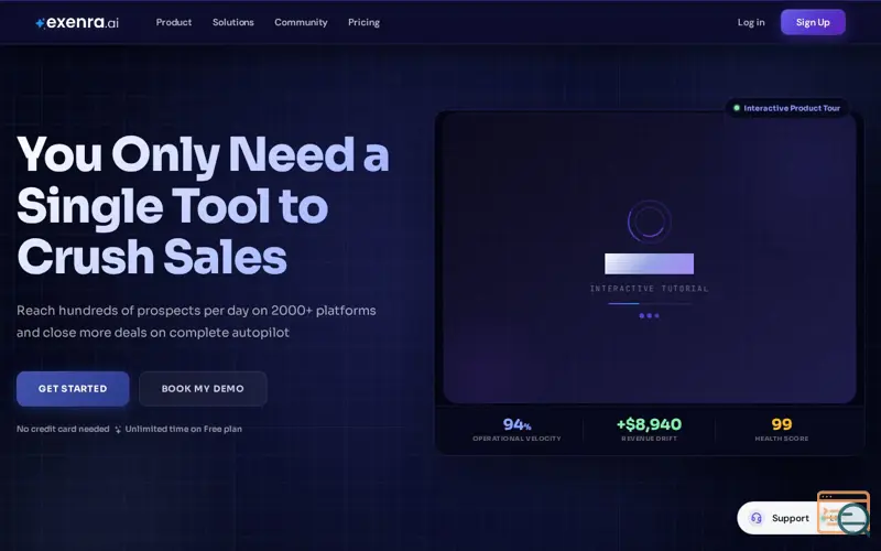 Screenshot of exenra.ai