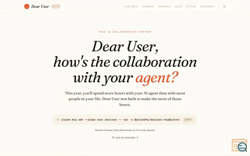 Screenshot of Dear User