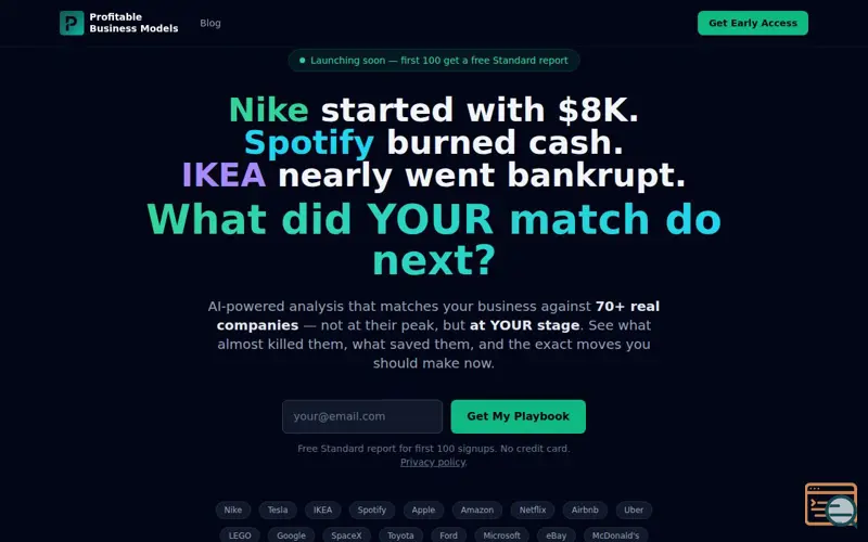 Screenshot of Profitable Business Models