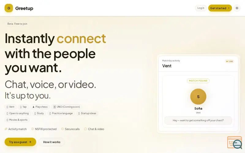 Screenshot of Greetup