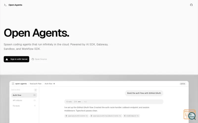 Screenshot of Open Agents
