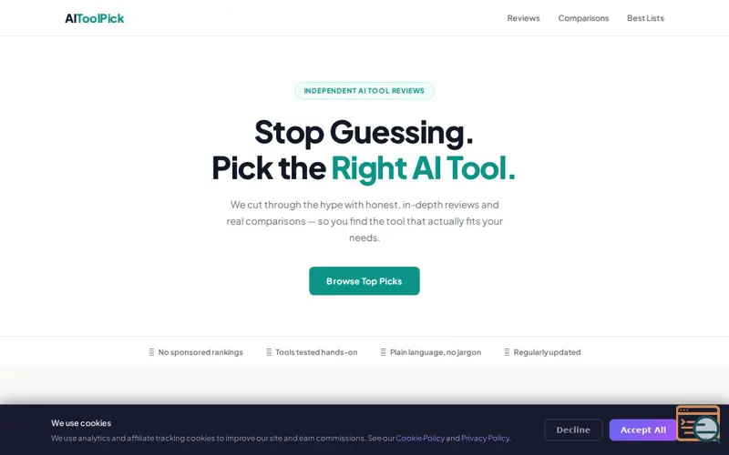 Screenshot of My AI Tool Pick