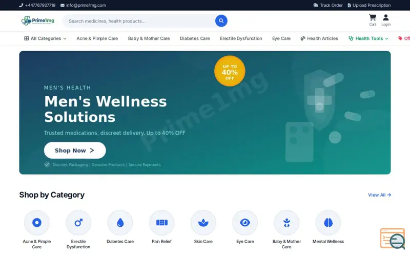 Screenshot of Prime1mg Free Health Calculators