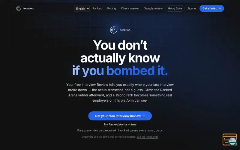 Screenshot of Iteration | Interview Reviews that improve your next answer