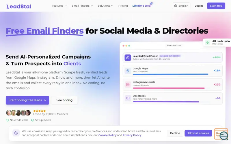 Screenshot of LeadStal