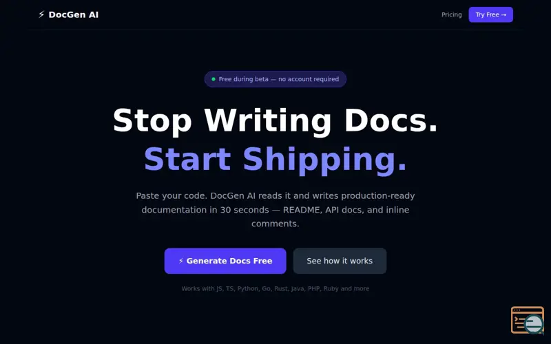 Screenshot of DocGen AI