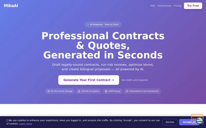 Screenshot of MikaAI, a launch using QQ Mail