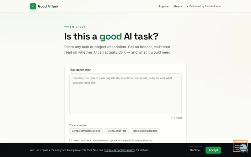 Screenshot of Good AI Task
