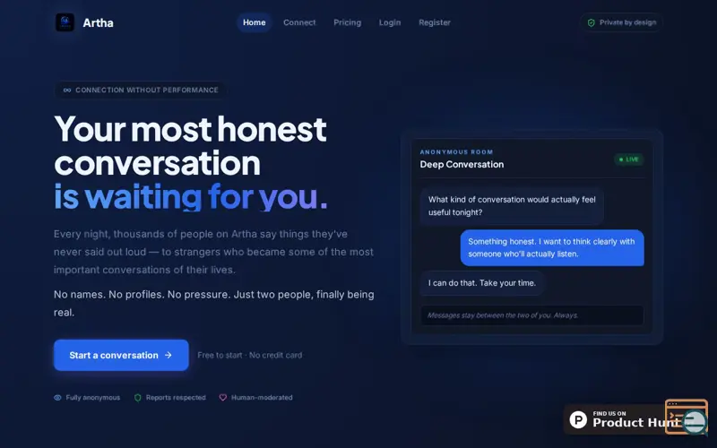 Screenshot of Artha