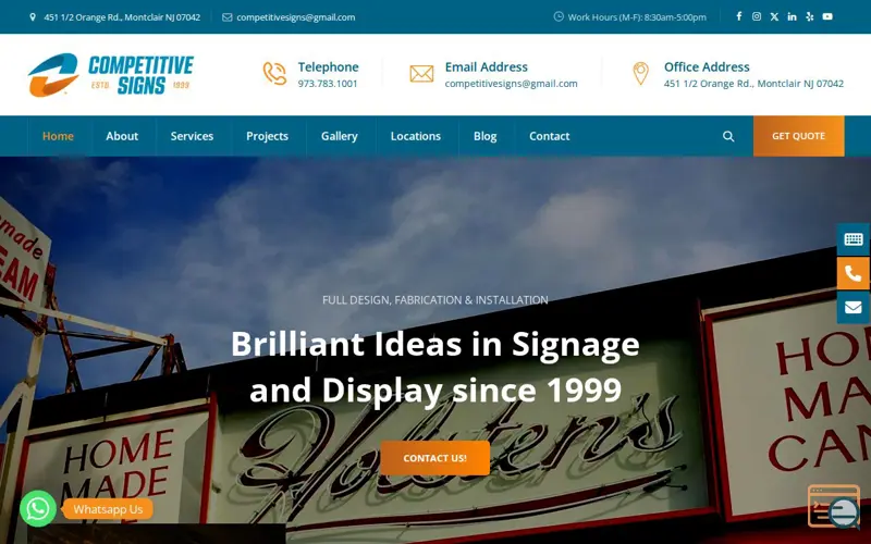 Screenshot of Competitive Signs - Custom Signage