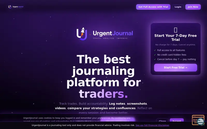 Screenshot of UrgentJournal