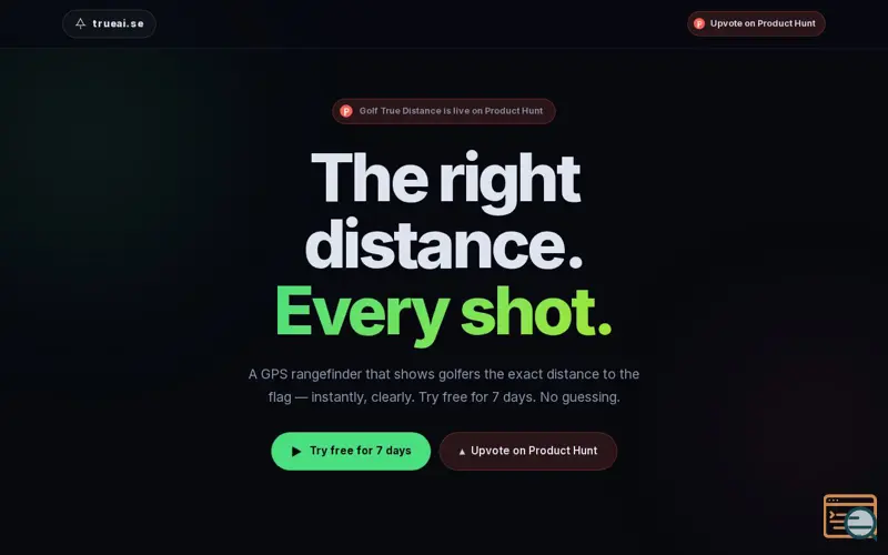 Screenshot of Golf True Distance — on Product Hunt