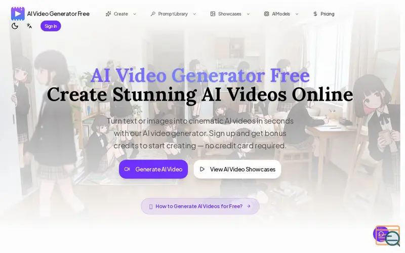 Screenshot of AI Video Generator Free
