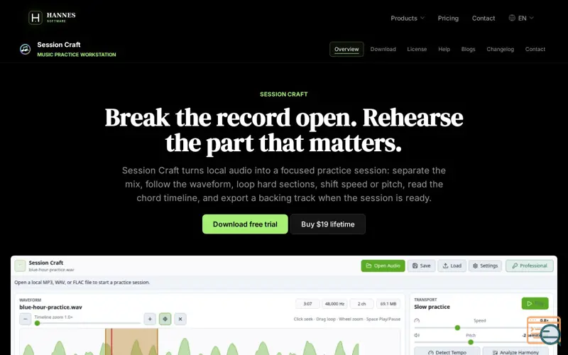 Screenshot of Session Craft