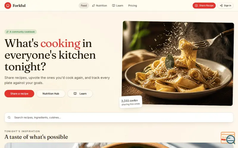Screenshot of Forkful