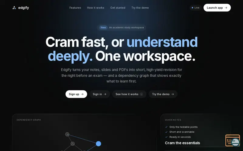 Screenshot of Edgify