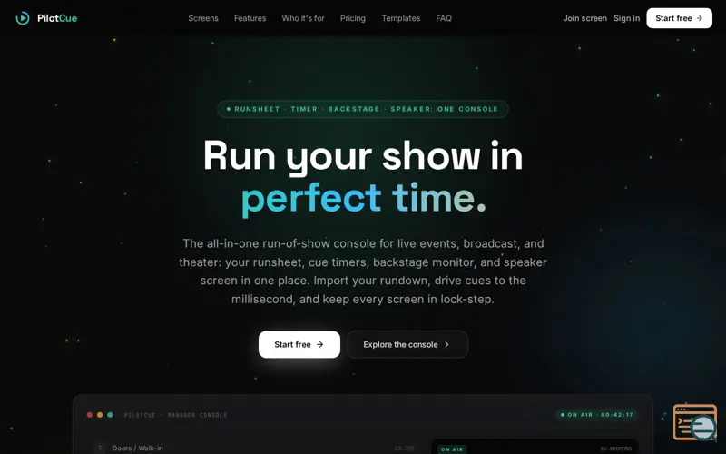 Screenshot of PilotCue