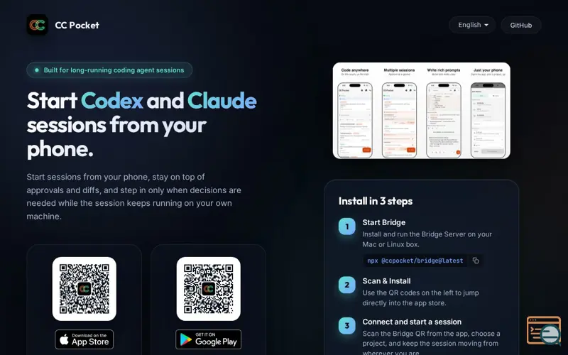 Screenshot of CC Pocket