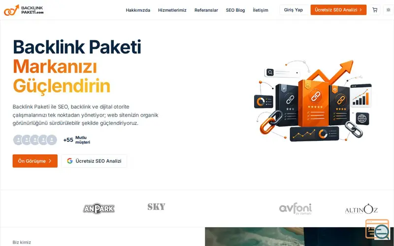 Screenshot of SEO ve Backlink Hizmetleri, a launch using Odea Web
