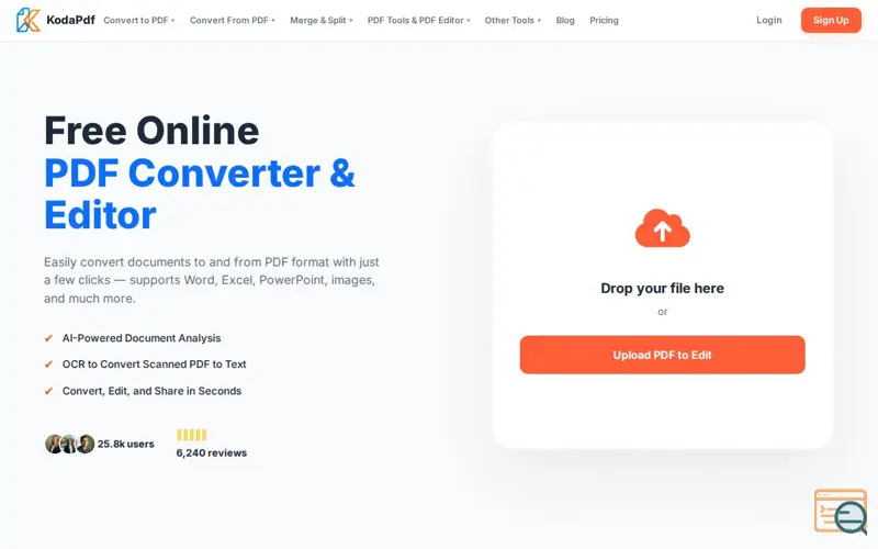 Screenshot of KodaPdf: AI-Powered PDF & Document Tools