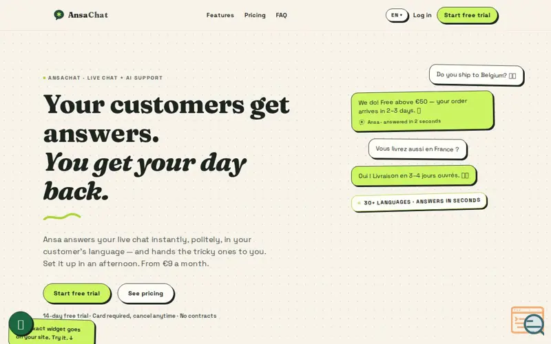Screenshot of AnsaChat
