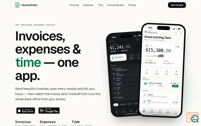 Screenshot of InvoiceFinito