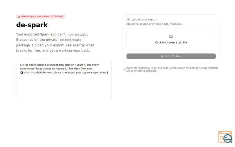 Screenshot of Deespark