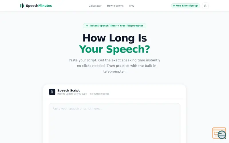 Screenshot of Free Word to Minutes Timer&Teleprompter.