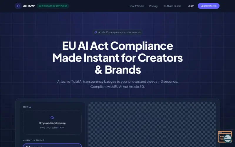 Screenshot of AI Stamp: Trust Badges for AI Content