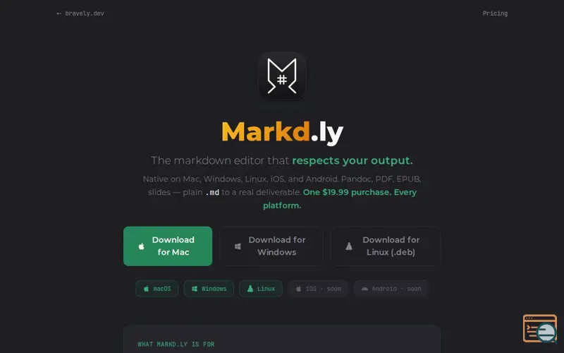 Screenshot of Markd.ly