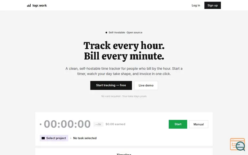 Screenshot of Logr — Open