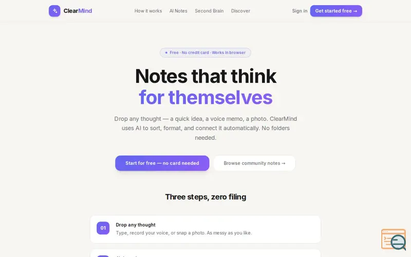 Screenshot of ClearMind