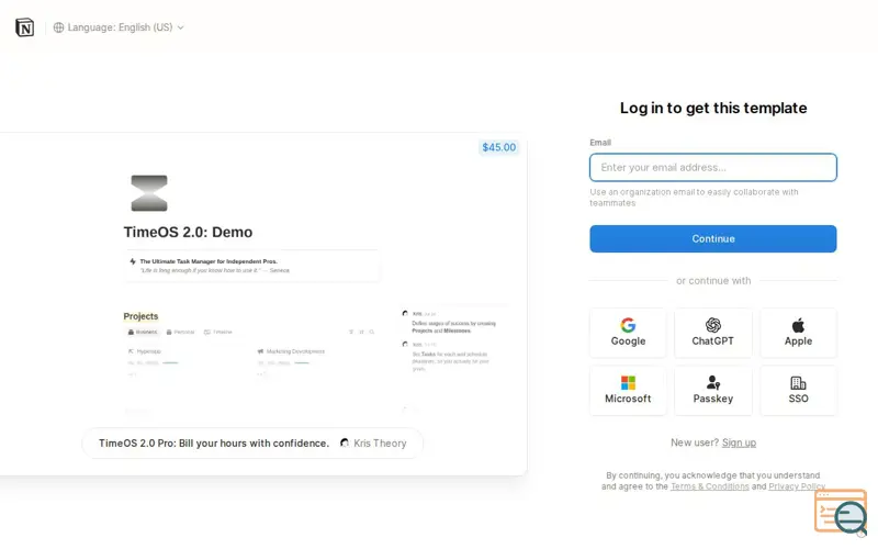 Screenshot of TimeOS 2.0, a launch using Milana