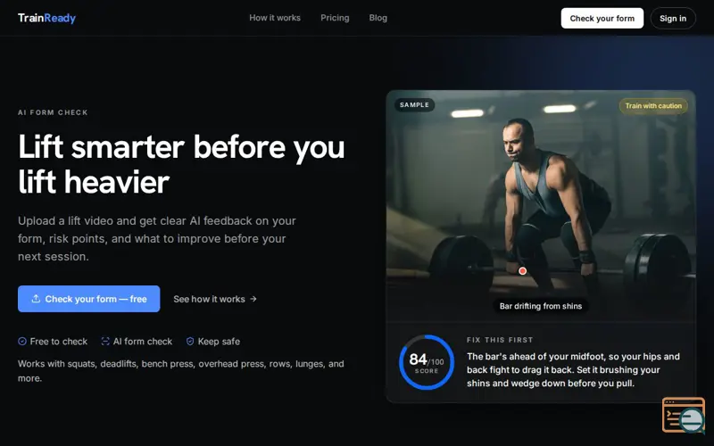 Screenshot of TrainReady